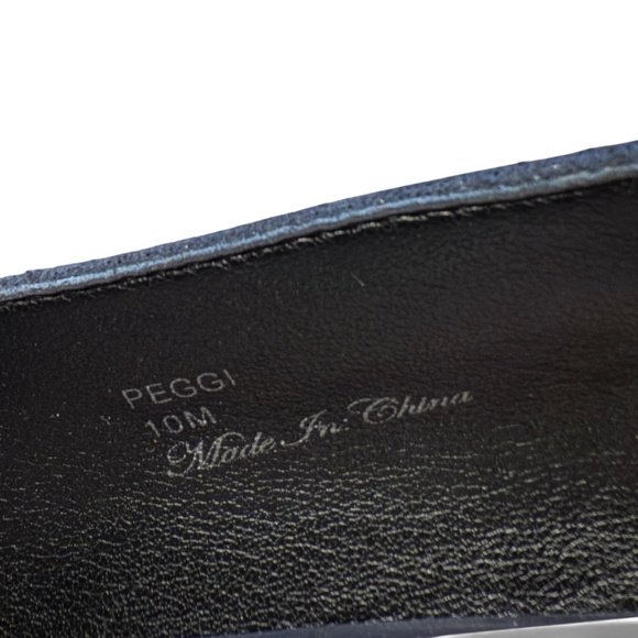 Donald Pliner Peggi Navy Iridescent Studded Loafer Pumps Women’s 10 | 2.75” Heel - Picture 10 of 14